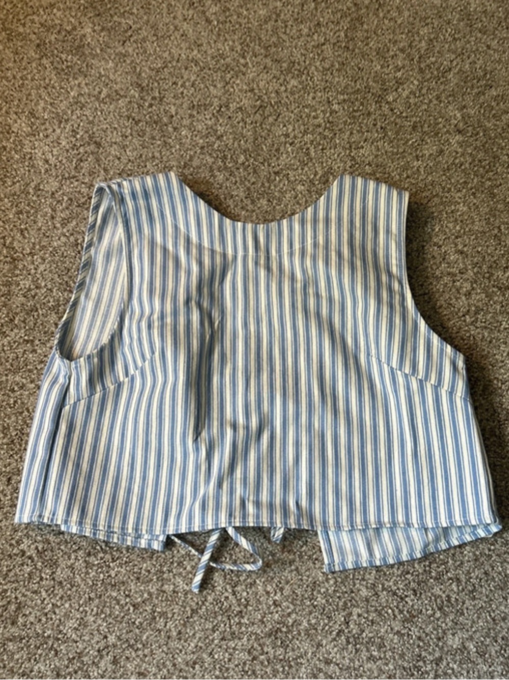 Altard State Striped Blue & White Tie-Back Crop Top
